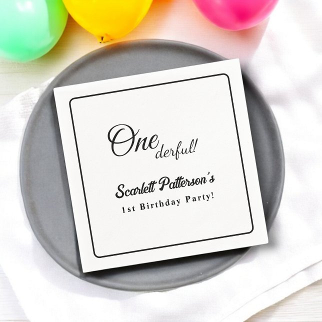 Servilleta De Papel Elegante Sencillo Blanco Y Negro Moderno Primer Cu (Subido por el creador)