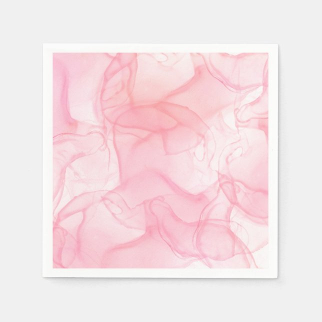 Servilleta De Papel Elegante Sencillo Chic Efecto de Mármol Rosa (Anverso)