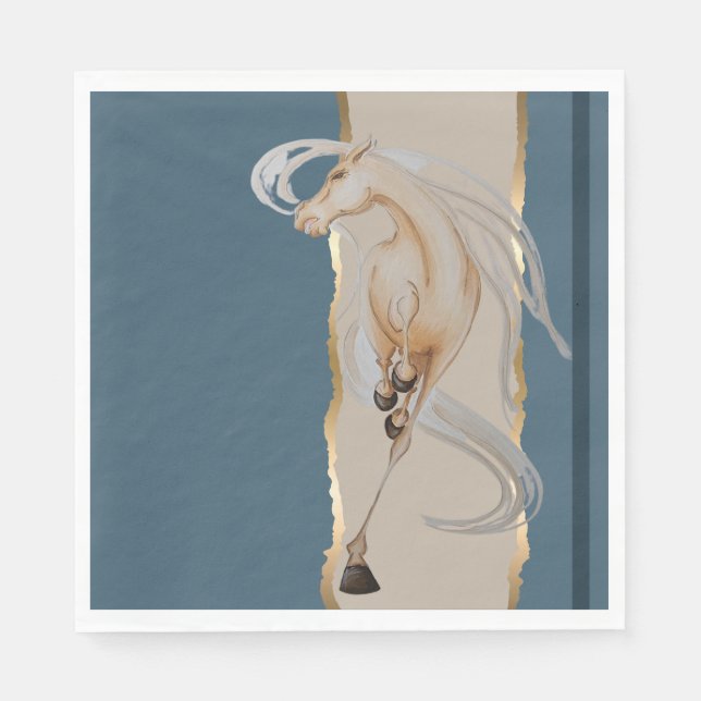 Servilleta De Papel Elegante Serviette mit edlem Pferdemotiv  (Anverso)