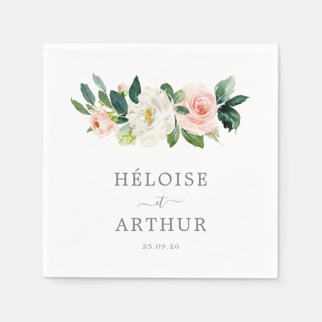 Servilleta De Papel Élegante, Serviette Personnalisée Dîner De Mariage (Anverso)