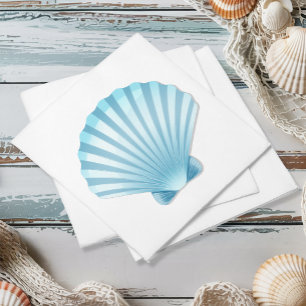 Servilleta De Papel Elegante Shell Beach Boda Náutico Azul