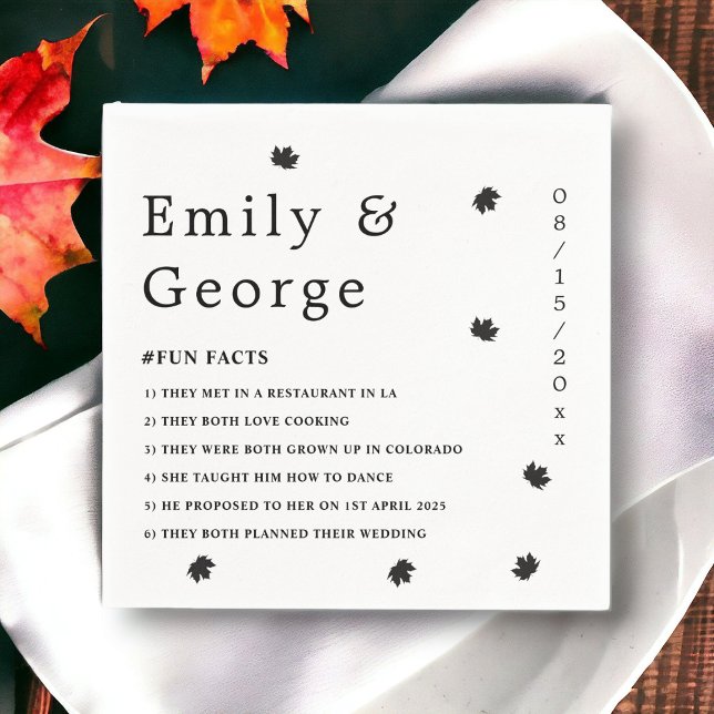 Servilleta De Papel Elegante Simple Boda De Caída Negra Y Rústica Blan (Subido por el creador)