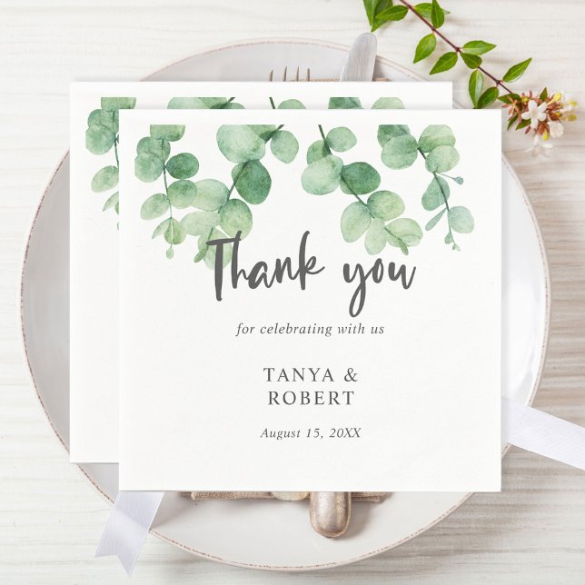 Servilleta De Papel Elegante simple eucalipto boda sabio moda verde (Subido por el creador)
