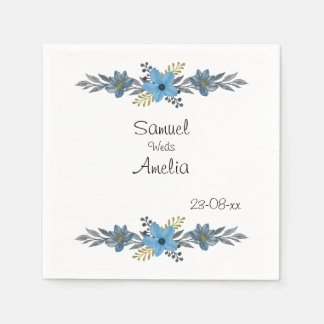 Servilleta De Papel Elegante Simple floral Nombre Personalizado Papel