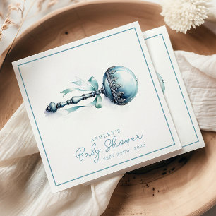Servilleta De Papel Elegante sonajero azul para bebé Niño Regalo para 