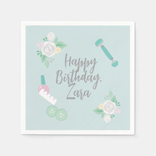 Servilleta De Papel Elegante Spa Fiesta Diseño personalizado azul