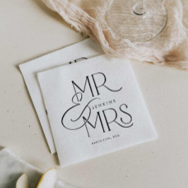Servilleta De Papel Elegante Sr. Minimal y Sra. Boda