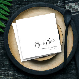 Servilleta De Papel Elegante Sr. y Sra. Custom Wedding Napkins