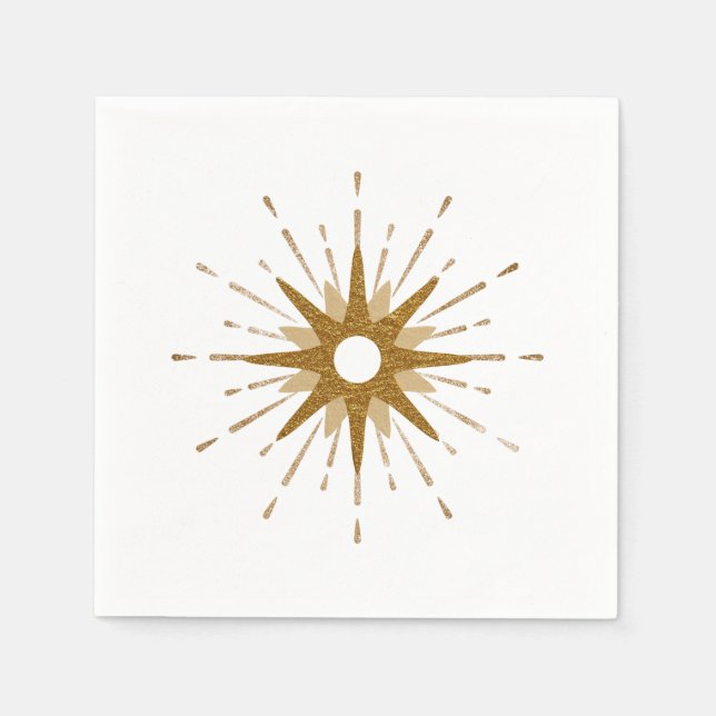 Servilleta De Papel Elegante Starburst Gold (Anverso)