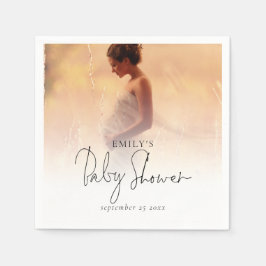 Servilleta De Papel Elegante superposición de foto género Baby Shower 