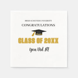 Servilleta De Papel Elegante tabla de graduación de oro Napkin