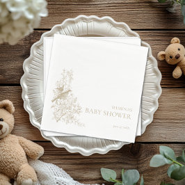 Servilleta De Papel Elegante Tan Chinoiserie Naturaleza Aves Baby Show