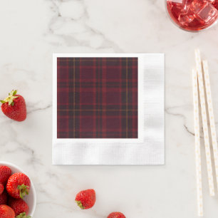 Servilleta De Papel Elegante Tartán Burgundy