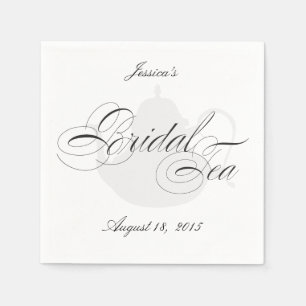Servilleta De Papel Elegante Tea Pot Bridal Ducha Napkins Personalizad