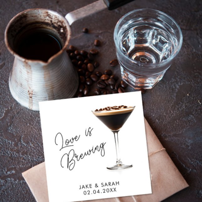 Servilleta De Papel Elegante tema de Espresso Martini "El amor se está (Subido por el creador)