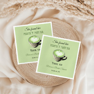 Servilleta De Papel Elegante tema del café Ducha Matcha Bridal Perfect
