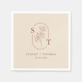 Servilleta De Papel Elegante Terracota Whimsical Boda