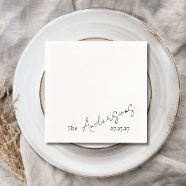 Servilleta De Papel Elegante texto personalizado en letra cursiva para