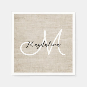 Servilleta De Papel Elegante textura de lino beige