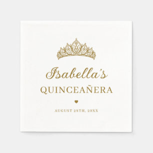 Servilleta De Papel Elegante Tiara Quinceañera