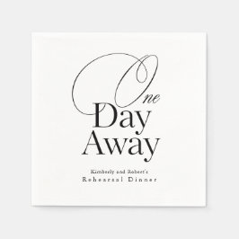 Servilleta De Papel Elegante tipografía blanca para cena de ensayo