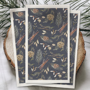 Servilleta De Papel Elegante toalla de invierno con pinecones