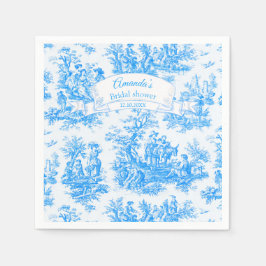 Servilleta De Papel Elegante toile azul turquesa de jouy Ducha de novi