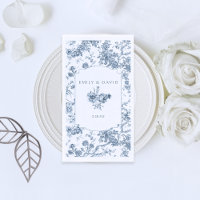 Elegante toile floral azul francés grabado