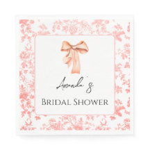 Elegante Toile Rosa Floral Bridal Ducha Brunch