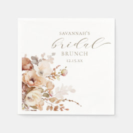 Servilleta De Papel Elegante Tono Neutro Rosa Floral Despedida de Solt