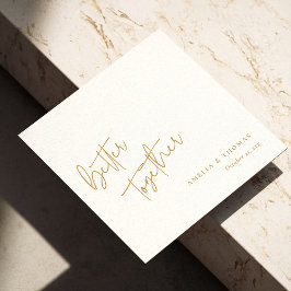 Servilleta De Papel Elegante toque: Boda de guiones dorados personaliz