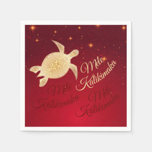 Servilleta De Papel Elegante tortuga de Navidades hawaianos