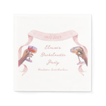 Elegante tostada Bachelorette Cute Cinta Rosa Únic