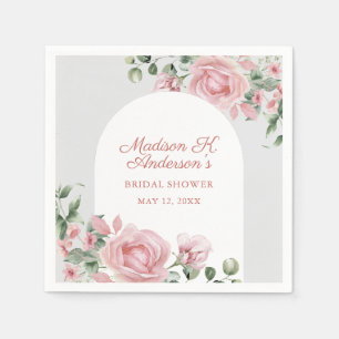 Servilleta De Papel Elegante Tostada Rosada Rosas Despedida de Soltera