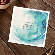 Elegante Turquesa Retirement Wave Ocean Watercolor