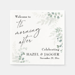 Servilleta De Papel Elegante vegetación, bienvenida a la mañana siguie