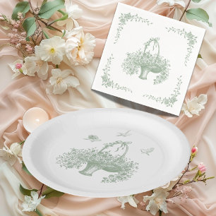 Servilleta De Papel Elegante vegetación dibujada a mano vintage 