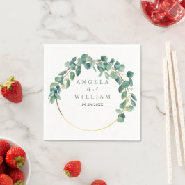 Servilleta De Papel Elegante vegetación Eucalyptus deja Boda