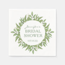 Elegante vegetación Floral Bridal Shower Napkins