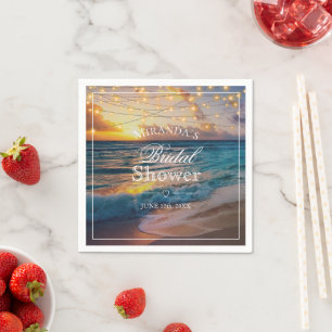 Servilleta De Papel Elegante verano Sunset Beach Bridal Shower Napkins