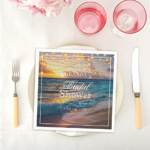 Servilleta De Papel Elegante verano Sunset Beach Bridal Shower Napkins