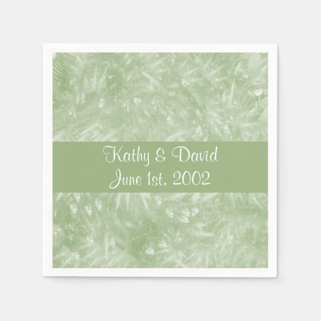Servilleta De Papel Elegante verde (Boda) (Anverso)