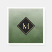 Elegante Verde Cepillado Con Simple Monograma De O