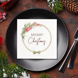 Servilleta De Papel Elegante verde Círculo dorado con arcos