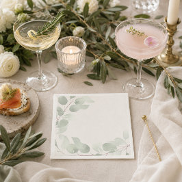 Servilleta De Papel Elegante Verde Eucalipto