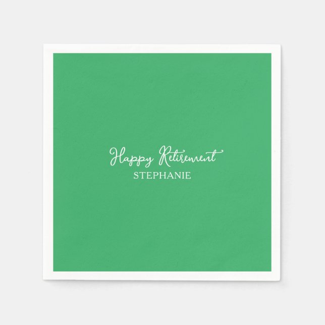 Servilleta De Papel Elegante Verde Feliz Jubilación (Anverso)