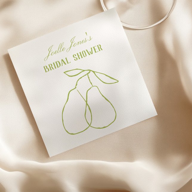 Servilleta De Papel Elegante Verde Moderno Perfect Pear Bridal Shower (Subido por el creador)