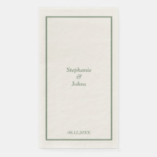 Servilleta De Papel Elegante Verde Salvia Nombre Personalizado Boda Mo