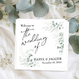 Servilleta De Papel Elegante Verdor Bienvenidos al Matrimonio de