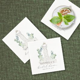 Servilleta De Papel Elegante Verdor Boho Script Papel Napkin